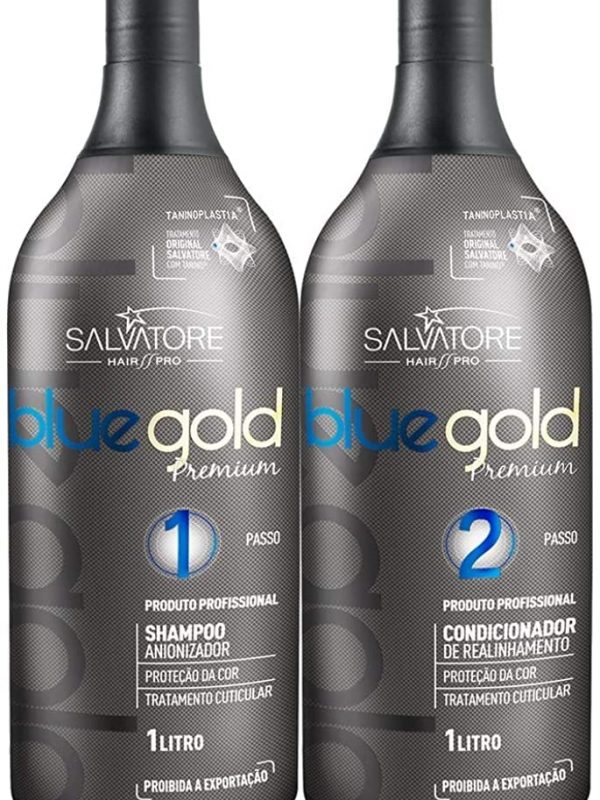 Salvatore Blue Gold Premium – Taninoplastie – Lissage Au Tanin (Kit 2 X 1000ml)